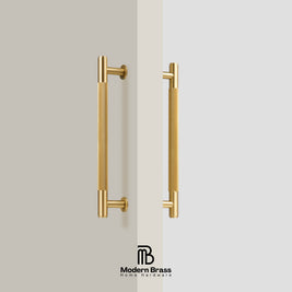 Volt Brushed Brass Knurled Cabinet Door Pull