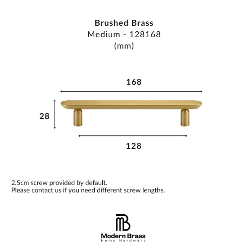 Short brushed nickel capsule-shaped solid brass T-knob standing upright on white backdrop