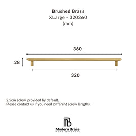 Short matte gold flat oval solid brass T-bar drawer knob laying upside down showing threaded screw port
