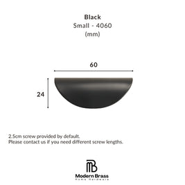 Architectural black T-bar pull with tiered collar details in solid brass.