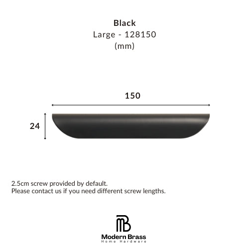 Industrial black solid brass cabinet hardware with a sleek geometric profile.