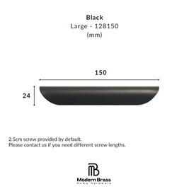 Industrial black solid brass cabinet hardware with a sleek geometric profile.