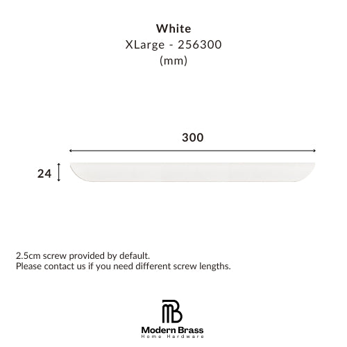 Measurement chart for a white XLarge light fixture with dimensions and Modern Brass logo.